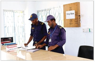 Security officers at Entry Check Point